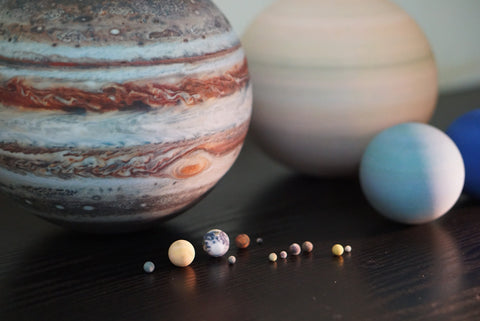 True scale model Solar-System. Moons & all planets (CCWSF8QXL) by